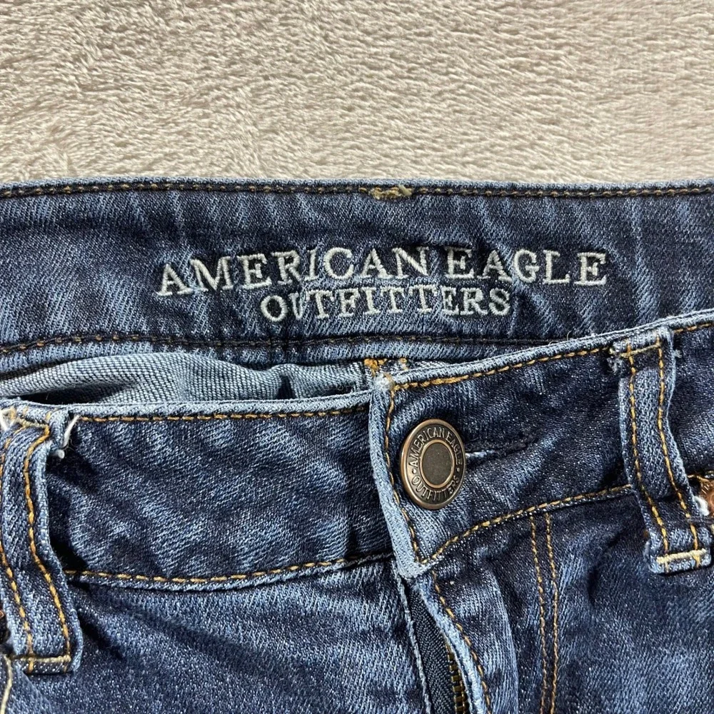 American‎ Eagle Jeans Women 10 Hi-Rise Skinny Stretch Blue - Picture 3 of 11